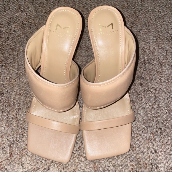 Marc Fisher Heeled Slide Sandal Nude - Picture 1 of 4
